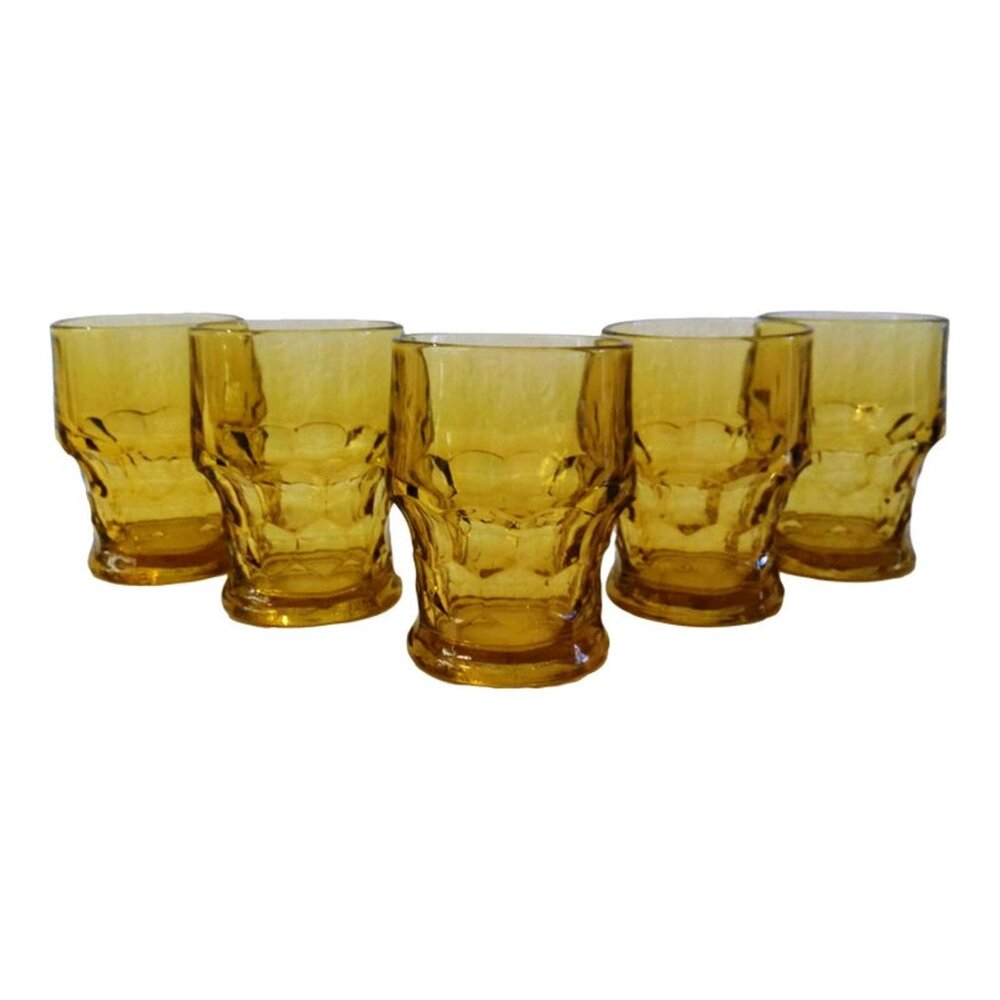 Midcentury Viking Moser Honey Shaded Tumblers, Set of 5